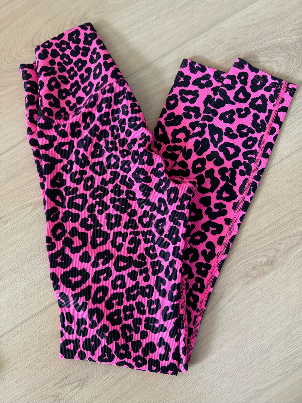 Beach Riot Pink and Black Leopard Print Leggings
